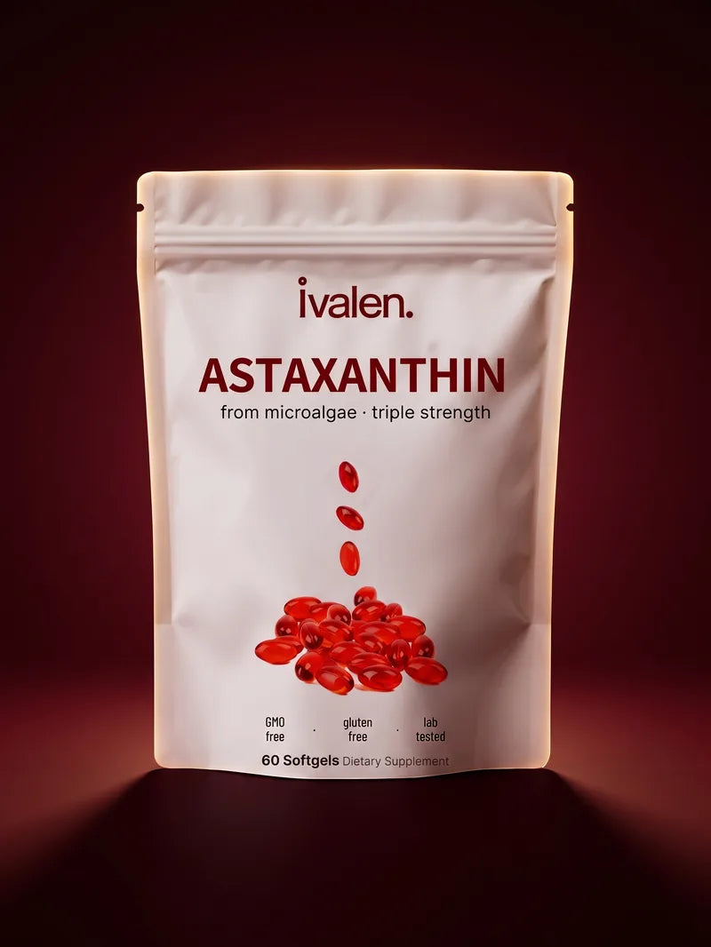 Astaxanthin spans the full width of the cell wall, anchored at both ends.